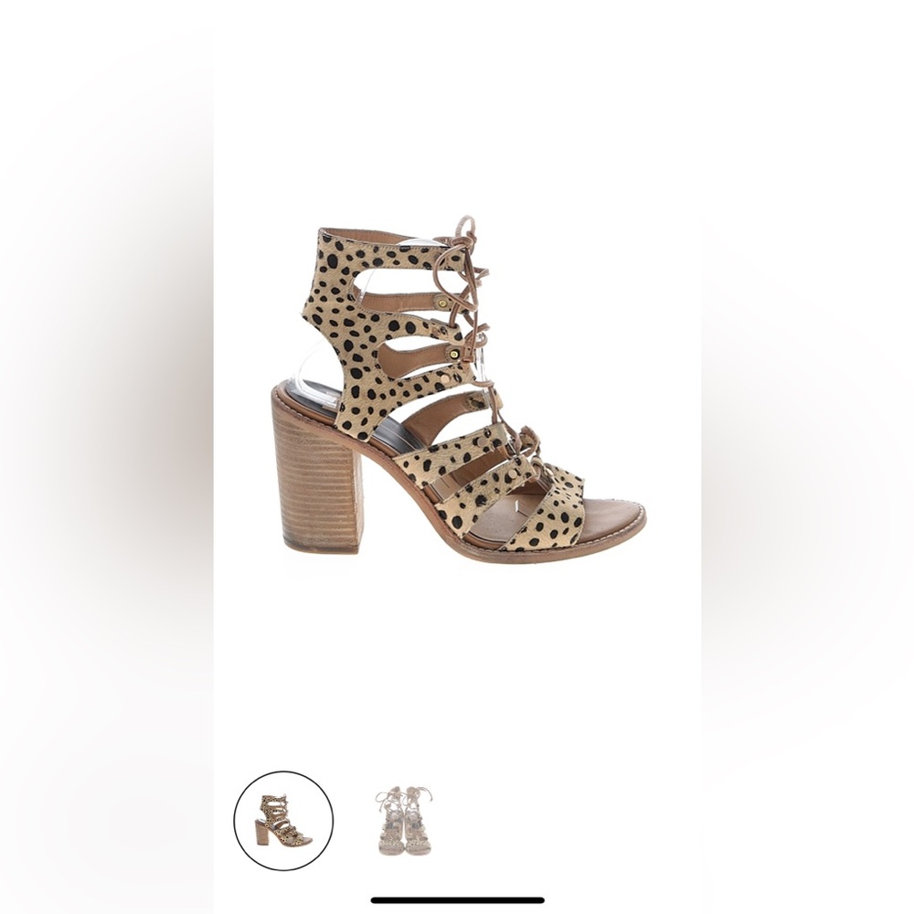 Dolce Vita Tan and Black Strappy Block Heels